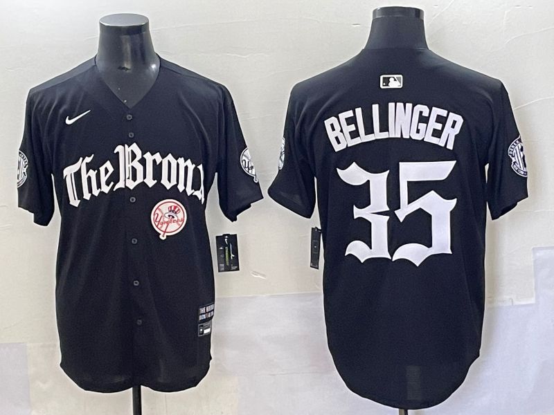 Men 2025 New York Yankees #35 Bellinger Black Five generations Joint Name Nike MLB Jersey style 7